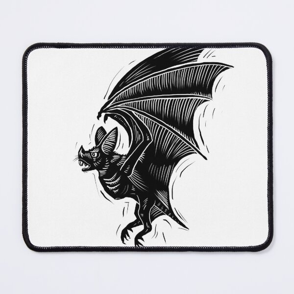 Item preview, Vampire bat digital woodcut illustration tribal tattoo designed and sold by Magpye.