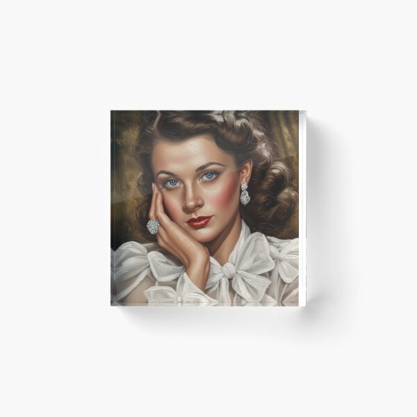 Item preview, The Scarlett Muse: Vivien Leigh Classic Glamour Impasto Portrait designed and sold by Art's Diner.