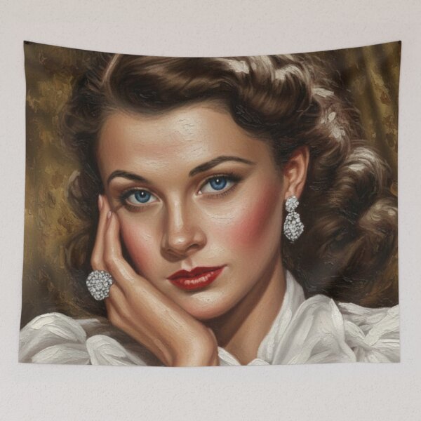 Item preview, The Scarlett Muse: Vivien Leigh Classic Glamour Impasto Portrait designed and sold by Art's Diner.