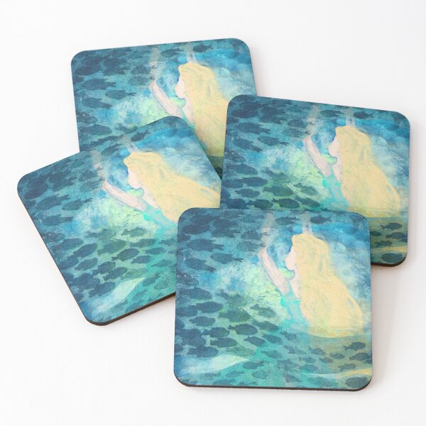 Item preview, Into the Blue - Ethereal Underwater Girl and Fish Collage designed and sold by Kerravan.