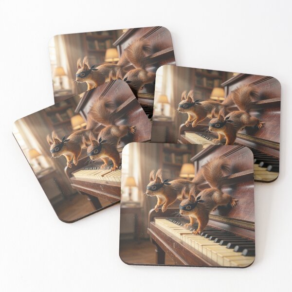 Item preview, Red Squirrel Bandits Play Piano designed and sold by Tridentulus.