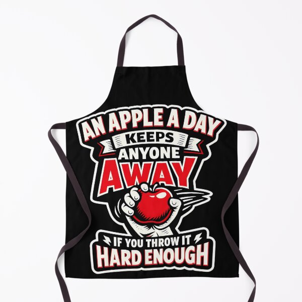 Item preview, An Apple A Day Keeps Anyone Away If You Throw It Hard Enough | Hilarious Sarcastic Dark Humor Risograph T-Shirt designed and sold by WAUZ.