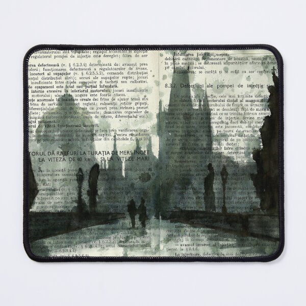 Item preview, Prague Charles Bridge Gothic Art, Vintage Book Page Illustration, Dark Academia Prague Skyline, Czech Republic Travel Artwork designed and sold by art2print.