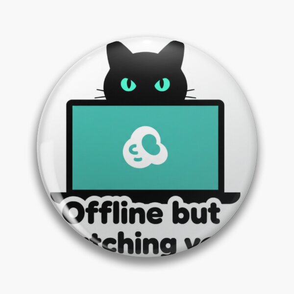 Item preview, Offline Cat - Stealth Mode Slack & Teams Ninja Sticker designed and sold by ZYNORAworld.
