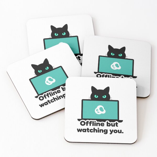 Item preview, Offline Cat - Stealth Mode Slack & Teams Ninja Sticker designed and sold by ZYNORAworld.