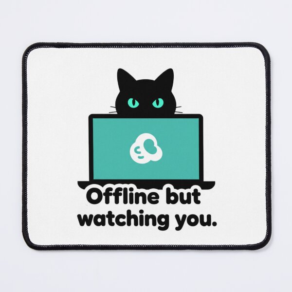 Item preview, Offline Cat - Stealth Mode Slack & Teams Ninja Sticker designed and sold by ZYNORAworld.