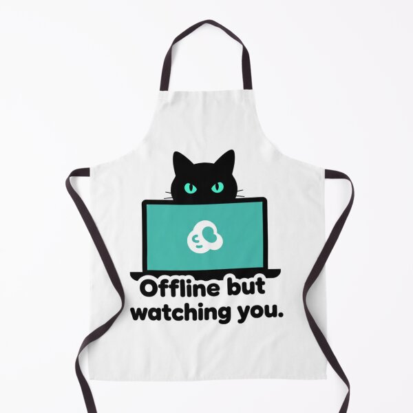 Item preview, Offline Cat - Stealth Mode Slack & Teams Ninja Sticker designed and sold by ZYNORAworld.