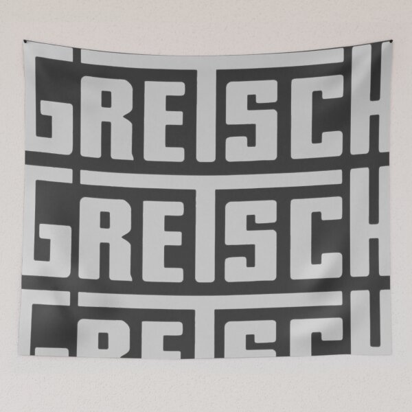 Item preview, Small centre chest monochrome pattern Gretsch drums Art Guitars Vintage Rectangle logo  designed and sold by Kludoman.
