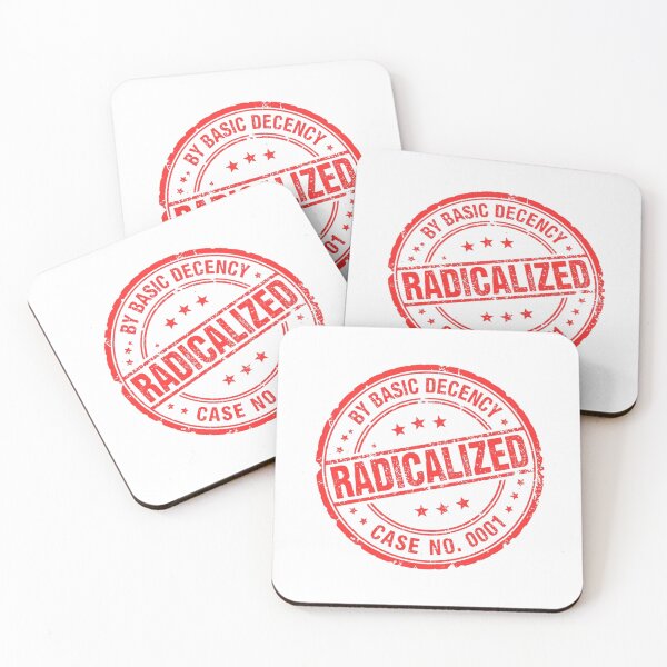 Item preview, Radicalized by Basic Decency Stamp Shirt – Bold Statement Typography Design designed and sold by EchoPrint Co..