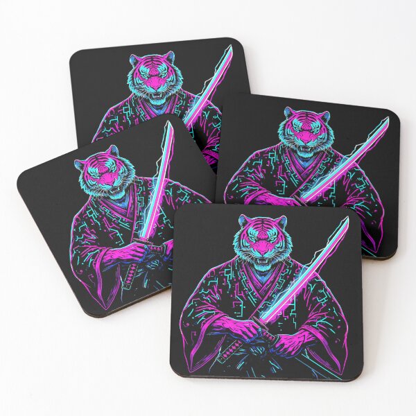 Item preview, Cyberpunk Tiger Samurai Neon Synthwave Aesthetic Graphic designed and sold by graphixpolash.