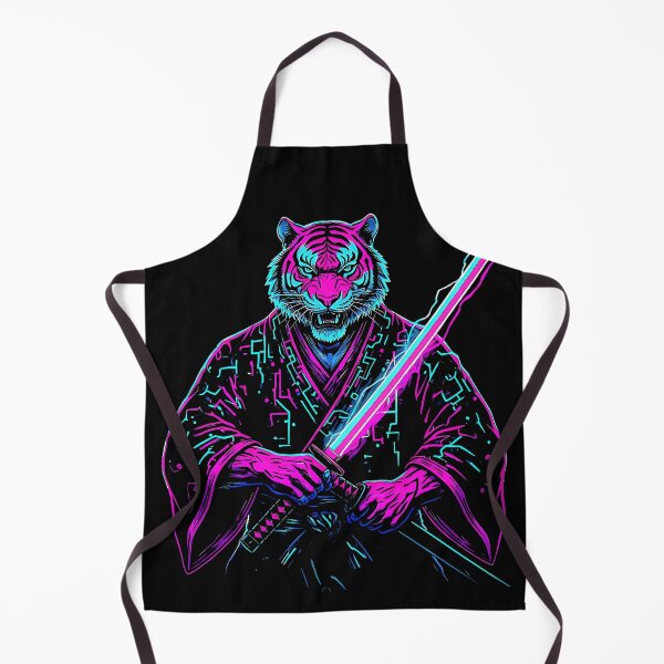 Item preview, Cyberpunk Tiger Samurai Neon Synthwave Aesthetic Graphic designed and sold by graphixpolash.