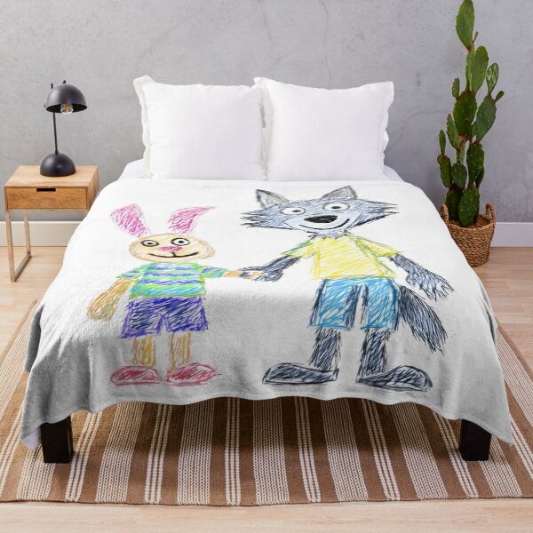 Item preview, Cartoon Wolf & Bunny designed and sold by Retro Whimsy.