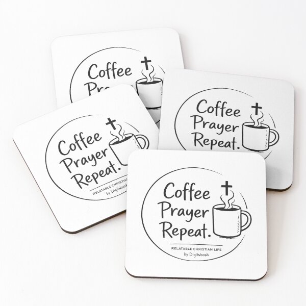 Item preview, Coffee Prayer Repeat Christian Faith Design designed and sold by DigiWoosh.