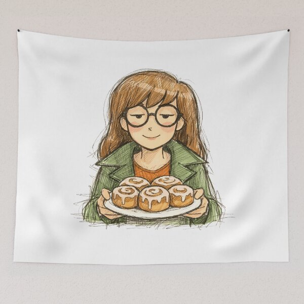 Item preview, DARIA MORGENDORFFER WITH CINNAMON ROLLS designed and sold by LIS AND MELIVERSO.