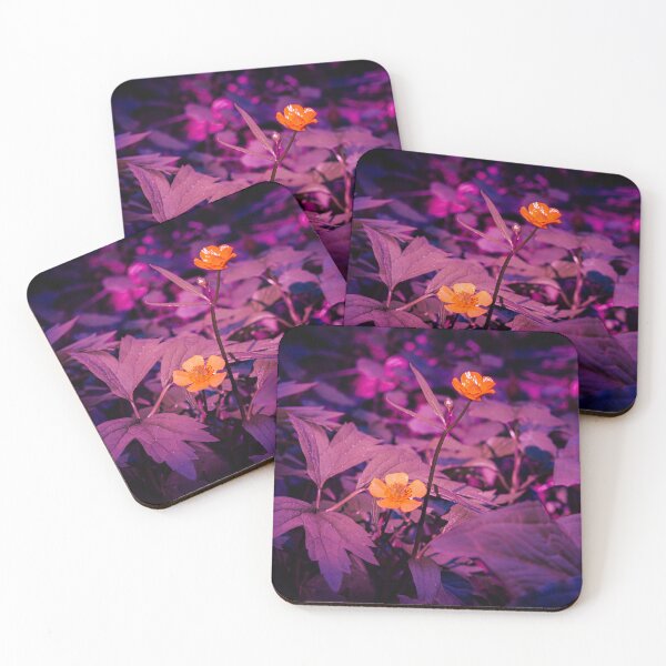 Item preview, Golden Wildflowers in Purple Light — Botanical Nature Photography designed and sold by kngfrank.