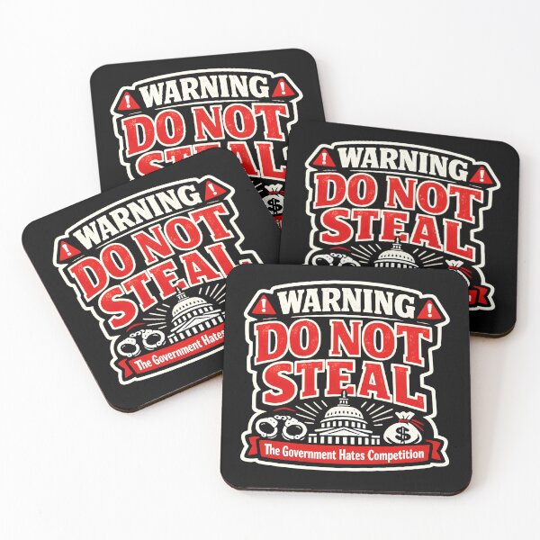 Item preview,  Warning Do Not Steal The Government Hates Competition | Funny Anti Theft Sarcastic Risograph T-Shirt designed and sold by WAUZ.