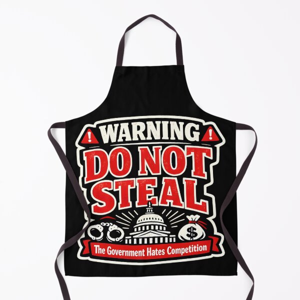 Item preview, Warning Do Not Steal The Government Hates Competition | Funny Anti Theft Sarcastic Risograph T-Shirt designed and sold by WAUZ.