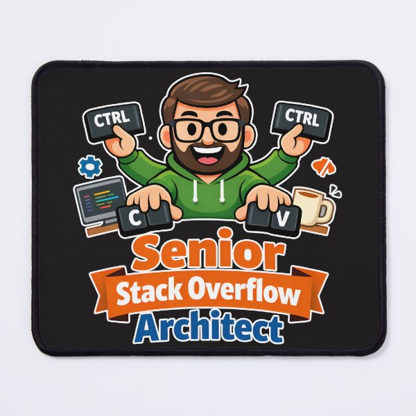 Item preview, Senior Stack Overflow Architect Funny Developer designed and sold by Zenith Design.