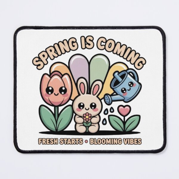 Item preview, Spring Is Coming Kawaii Bunny T-Shirt – Cute Floral Easter Gift for Spring Lovers & Pastel Aesthetic Fans designed and sold by GemBob Creations.