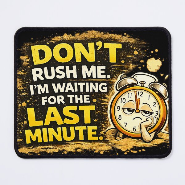 Item preview, Don’t Rush Me I’m Waiting for the Last Minute – Funny Procrastination Design designed and sold by The Bearded Embroiderer.