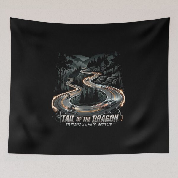 Item preview, Tail of the Dragon Motorcycle Paradise Illustration designed and sold by enzoade.