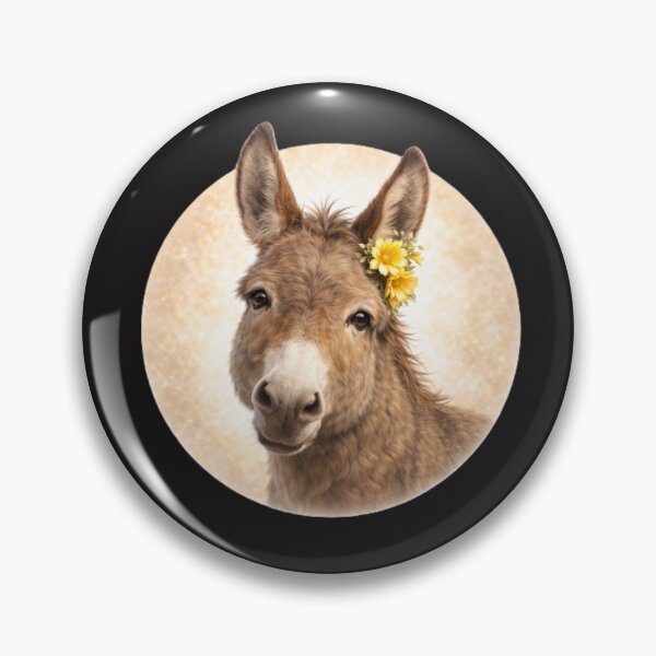 Item preview, Donkey Personality Portrait – Soft Cream Circle Farm Animal Art designed and sold by TheJoyfulPen.