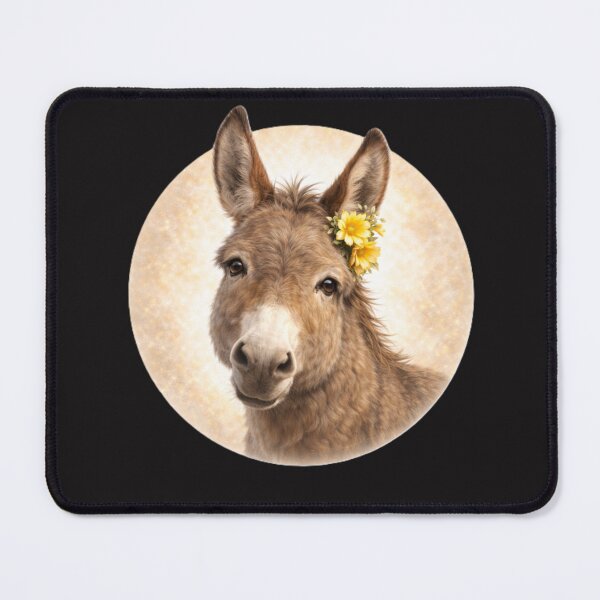 Item preview, Donkey Personality Portrait – Soft Cream Circle Farm Animal Art designed and sold by TheJoyfulPen.