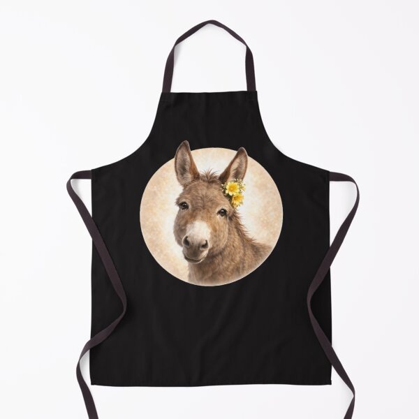 Item preview, Donkey Personality Portrait – Soft Cream Circle Farm Animal Art designed and sold by TheJoyfulPen.