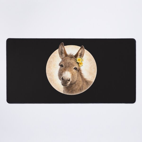 Item preview, Donkey Personality Portrait – Soft Cream Circle Farm Animal Art designed and sold by TheJoyfulPen.