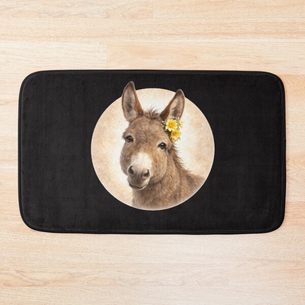 Item preview, Donkey Personality Portrait – Soft Cream Circle Farm Animal Art designed and sold by TheJoyfulPen.