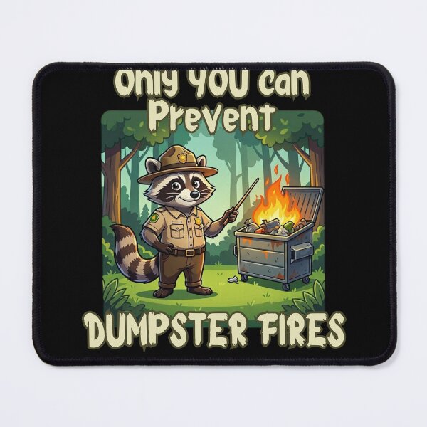 Item preview, Only You Can Prevent Dumpster Fires - Funny Raccoon Ranger Gift designed and sold by DriftingDoodle.