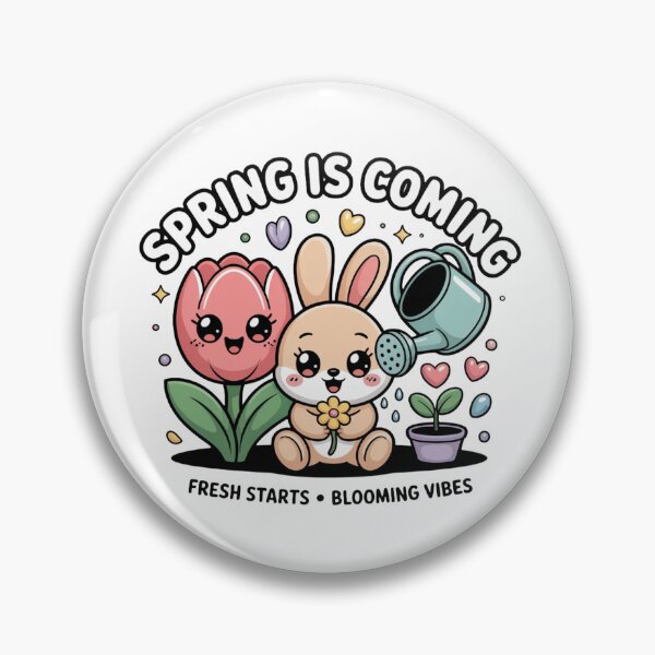Item preview, Spring Is Coming Kawaii Bunny T-Shirt – Cute Easter Floral Pastel Gift for Cottagecore & Bunny Lovers designed and sold by GemBob Creations.