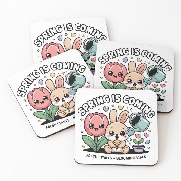 Item preview, Spring Is Coming Kawaii Bunny T-Shirt – Cute Easter Floral Pastel Gift for Cottagecore & Bunny Lovers designed and sold by GemBob Creations.
