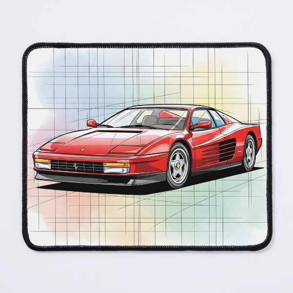 Item preview, Ferrari Testarossa Póster Arte Técnico Estilo Boceto y Acuarela designed and sold by Motorline44.