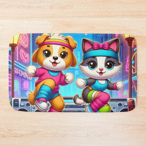 Item preview, Cute 80s Street Dance Pets Cartoon designed and sold by CuteThingsWorld.