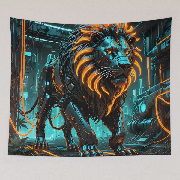 Item preview, Cyberpunk Mechanical Lion Anatomy Futuristic Robotic Predator designed and sold by RelinCreates.