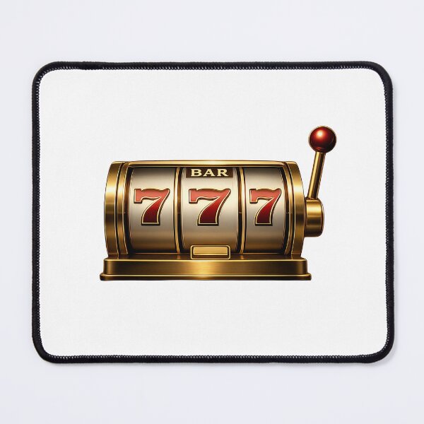 Item preview, Golden slot machine with triple sevens and lever designed and sold by Creative88Art.