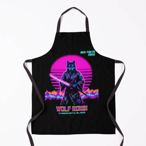 Item preview, Wolf Ronin Cybernetic Blade Synthwave Aesthetic Graphic designed and sold by graphixpolash.