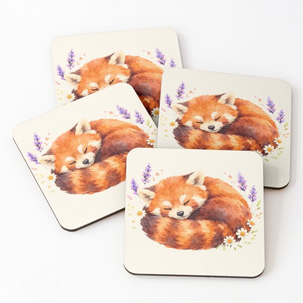 Item preview, Sleeping Red Panda in Flowers designed and sold by The boys.