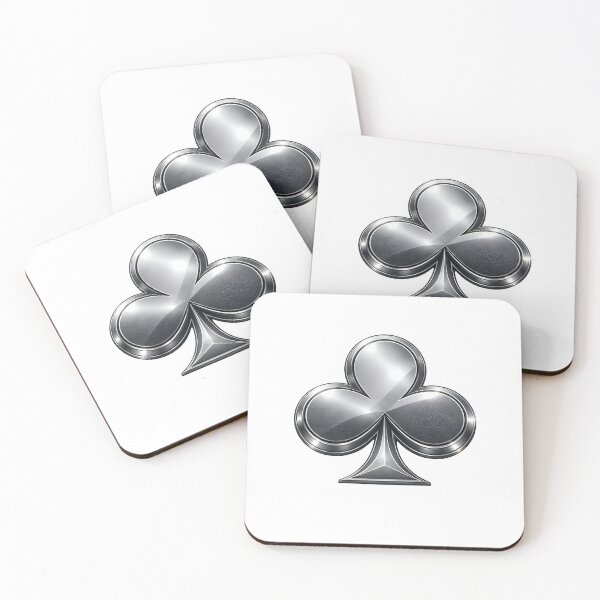 Item preview, Shiny silver club symbol for gaming and luck designed and sold by Creative88Art.