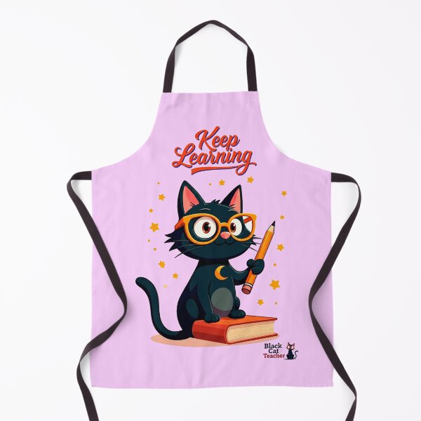 Item preview, Black Cat Teacher Sitting on Book With Pencil designed and sold by Black Cat Merch Company.