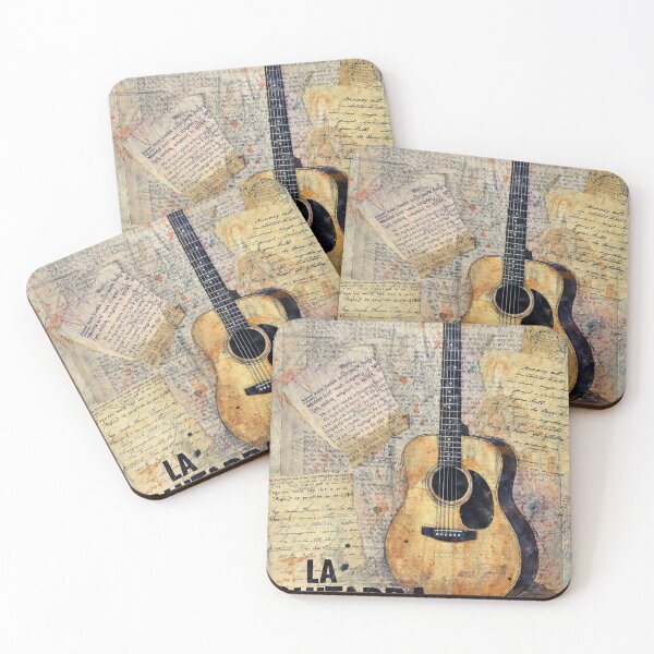 Item preview, La Guitarra Vintage Guitar Art Collage, Acoustic Guitar Illustration, Musician Gift, Dark Academia Music Aesthetic Poster designed and sold by art2print.