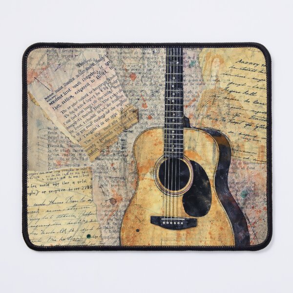 Item preview, La Guitarra Vintage Guitar Art Collage, Acoustic Guitar Illustration, Musician Gift, Dark Academia Music Aesthetic Poster designed and sold by art2print.