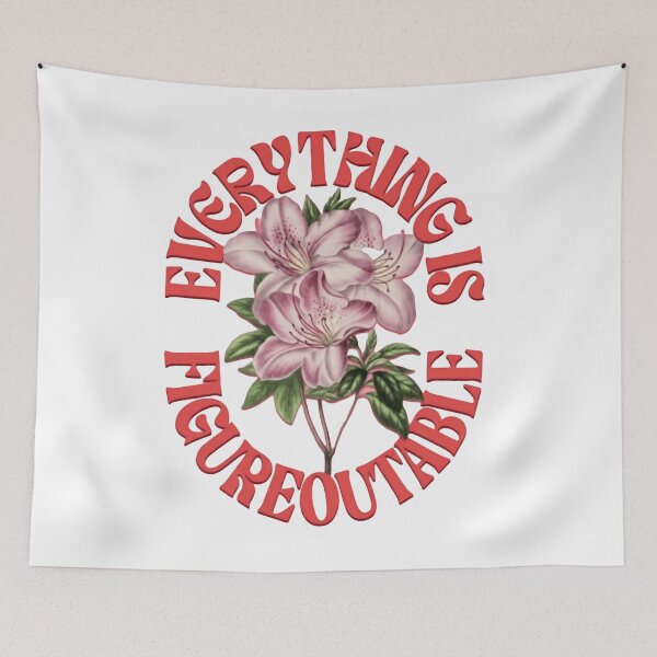 Item preview, Everything Is Figureoutable Circular Pink Floral designed and sold by SkeletonsDanger.