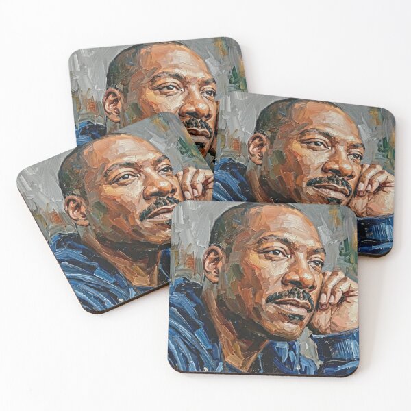 Item preview, The King of Comedy: Eddie Murphy Sapphire & Slate Impasto Portrait designed and sold by Art's Diner.