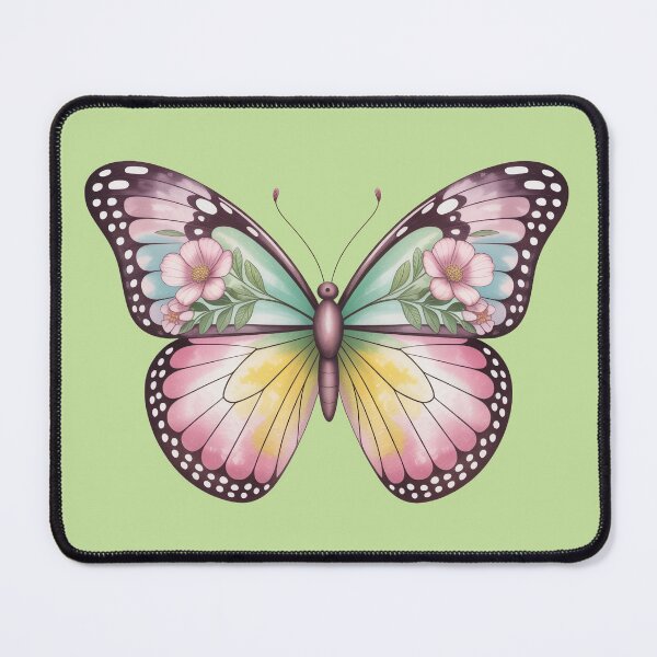 Item preview, Floral Watercolor Butterfly With Pastel Wings designed and sold by SoftStyleStudio ⭐⭐⭐.