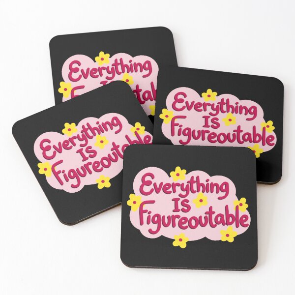 Item preview, Everything Is Figureoutable Pink Bubble Letters With Daisies designed and sold by SkeletonsDanger.