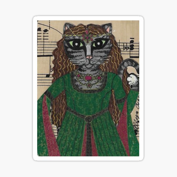 2018 Tabby Cat Medieval Noblewoman by BRIDEOFHYDE Sticker