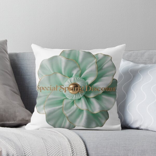 Item preview, Elegant green flower with golden center and special spring discount text designed and sold by Creative88Art.