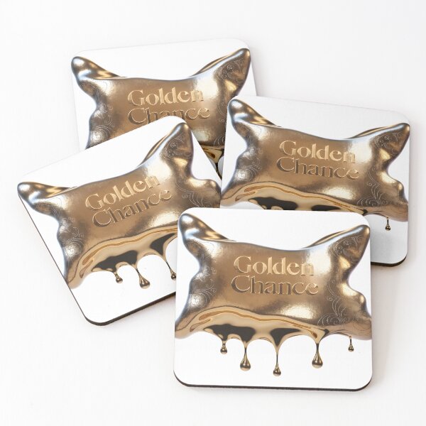 Item preview, Golden liquid splashing with Golden Chance text for luxury business opportunity designed and sold by Creative88Art.